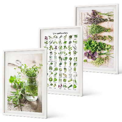 Billedsæt til soveværelset Tørrede krydderurter til køkkenet
