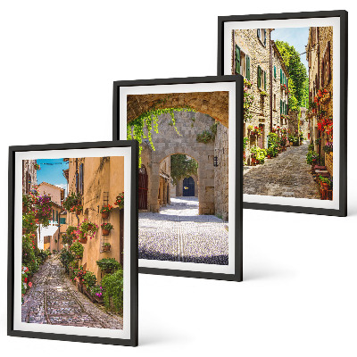 Billedsæt til soveværelset Italienske gader blomster arkitektur
