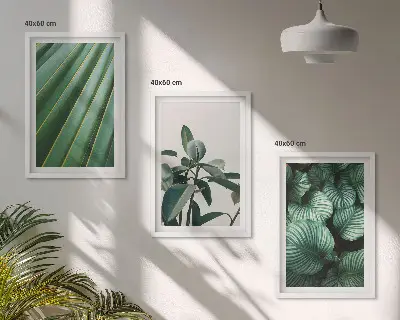 Billedvæg med tropiske blade æstetisk motiv
