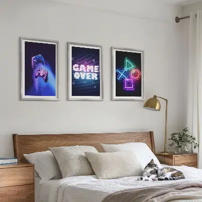 Billedsæt med Game Over gamepads sengesæt til soveværelset