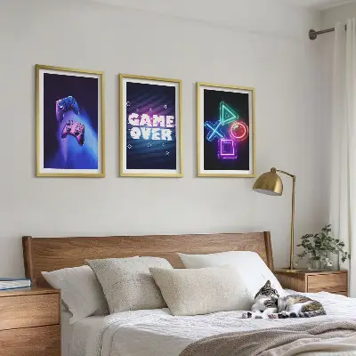 Billedsæt med Game Over gamepads sengesæt til soveværelset