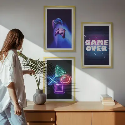 Billedsæt med Game Over gamepads sengesæt til soveværelset