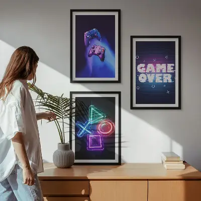 Billedsæt med Game Over gamepads sengesæt til soveværelset