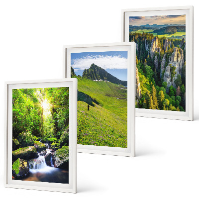 Billedvæg inspiration Grønne bjerge vandfald skov