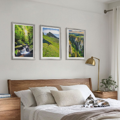 Billedvæg inspiration Grønne bjerge vandfald skov