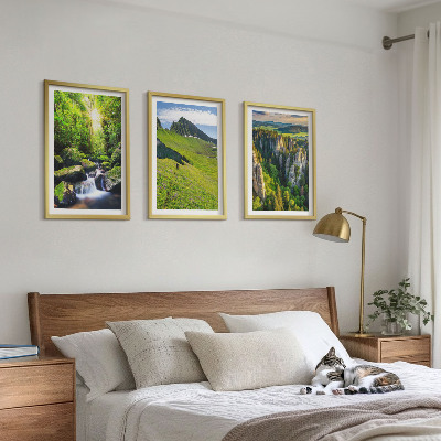 Billedvæg inspiration Grønne bjerge vandfald skov