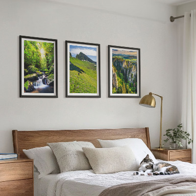 Billedvæg inspiration Grønne bjerge vandfald skov
