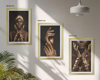 Billedsæt til soveværelset med portrætter af afrikanske kvinder