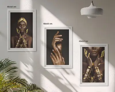 Billedsæt til soveværelset med portrætter af afrikanske kvinder