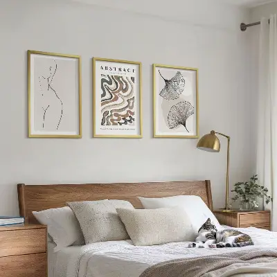 Billedvæg med abstrakte boho-motiver plakat med organiske former og mønstre