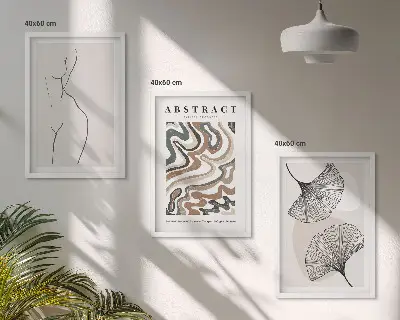 Billedvæg med abstrakte boho-motiver plakat med organiske former og mønstre