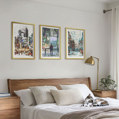 Billedvæg inspiration Moderne byer farverige figurer