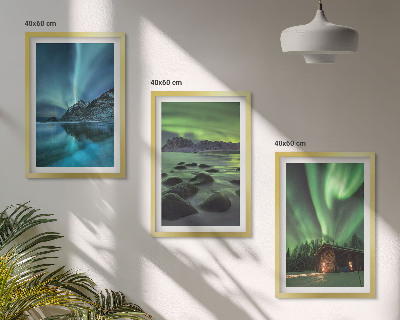 Billedsæt til soveværelset Vinterlandskaber aurora bjerge