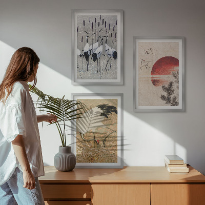 Billedvæg inspiration Japanske traner landskab