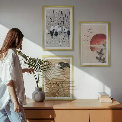 Japanske traner landskab vægbillede med inspiration