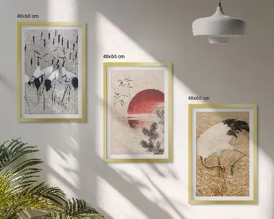 Japanske traner landskab vægbillede med inspiration