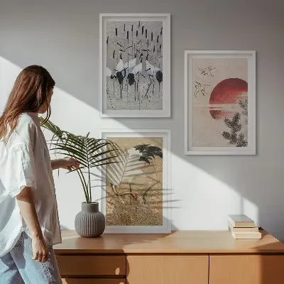 Japanske traner landskab vægbillede med inspiration
