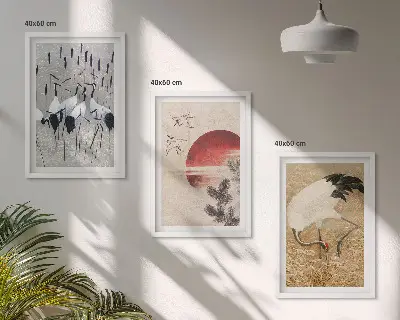 Japanske traner landskab vægbillede med inspiration