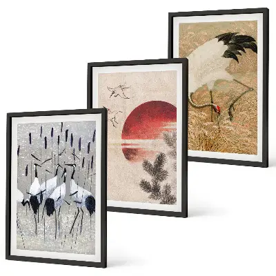 Japanske traner landskab vægbillede med inspiration