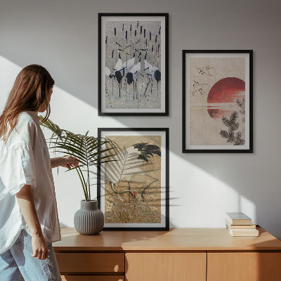 Billedvæg inspiration Japanske traner landskab