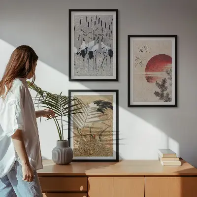 Japanske traner landskab vægbillede med inspiration