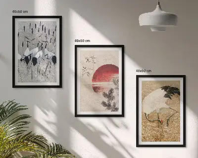 Japanske traner landskab vægbillede med inspiration