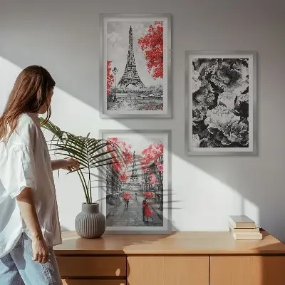 Eiffeltårnet maleri grå vægdekoration til inspiration