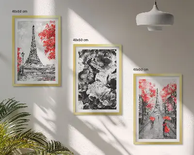 Eiffeltårnet maleri grå vægdekoration til inspiration