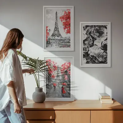 Eiffeltårnet maleri grå vægdekoration til inspiration