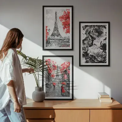 Eiffeltårnet maleri grå vægdekoration til inspiration