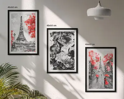 Eiffeltårnet maleri grå vægdekoration til inspiration