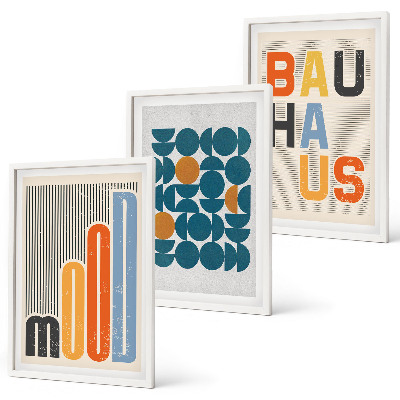 Billedsæt til soveværelset Bauhaus geometriske mønstre