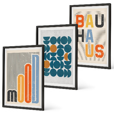 Billedsæt til soveværelset Bauhaus geometriske mønstre