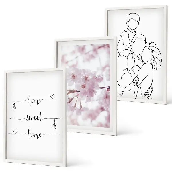 Blomsterfamilie minimalistisk billedvæg inspiration