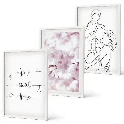 Blomsterfamilie minimalistisk billedvæg inspiration