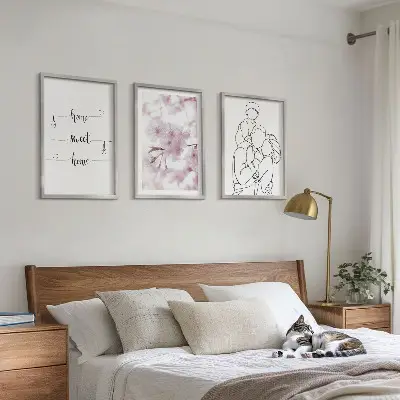 Blomsterfamilie minimalistisk billedvæg inspiration
