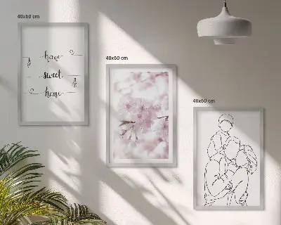 Blomsterfamilie minimalistisk billedvæg inspiration