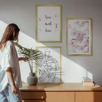 Blomsterfamilie minimalistisk billedvæg inspiration