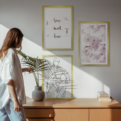 Billedvæg inspiration Blomsterfamilie minimalistisk