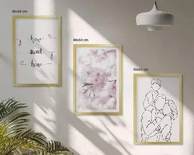 Blomsterfamilie minimalistisk billedvæg inspiration