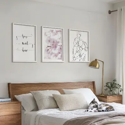 Blomsterfamilie minimalistisk billedvæg inspiration