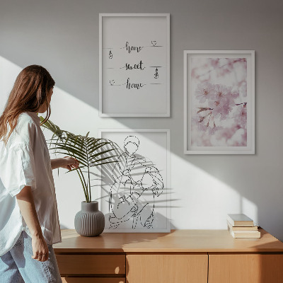 Billedvæg inspiration Blomsterfamilie minimalistisk