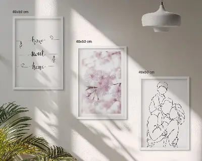 Blomsterfamilie minimalistisk billedvæg inspiration