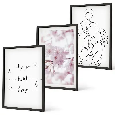 Blomsterfamilie minimalistisk billedvæg inspiration