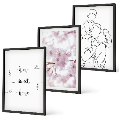 Billedvæg inspiration Blomsterfamilie minimalistisk