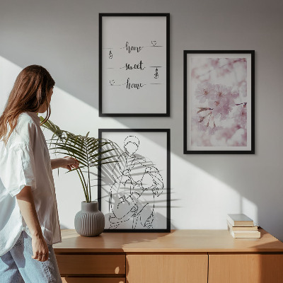 Billedvæg inspiration Blomsterfamilie minimalistisk