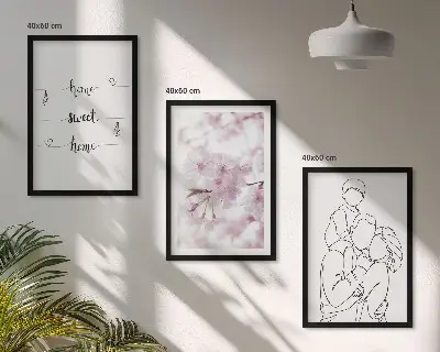 Blomsterfamilie minimalistisk billedvæg inspiration