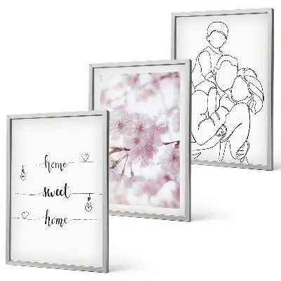 Blomsterfamilie minimalistisk billedvæg inspiration