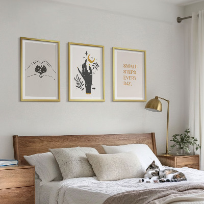 Billedsæt til soveværelset Minimalistiske boho-illustrationer