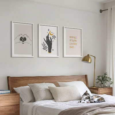 Billedsæt til soveværelset Minimalistiske boho-illustrationer